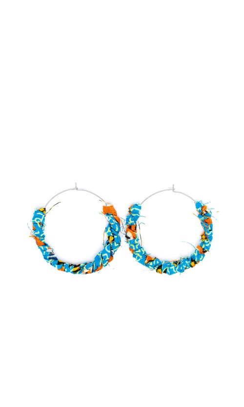 Boucles d'oreilles "Kreyol " orange turquoise - M