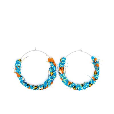 Boucles d'oreilles "Kreyol " orange turquoise - M