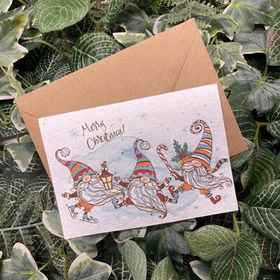 Christmas gonks plantable card