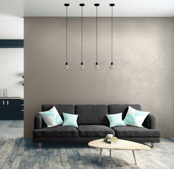 Hang-1 French Linen Ceiling Pendant - 1 Wire 2.50m - Black Linen Color 2