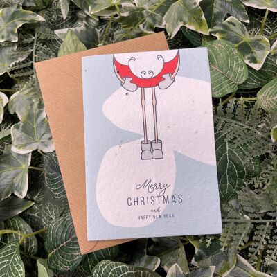 Christmas Santa legs plantable card