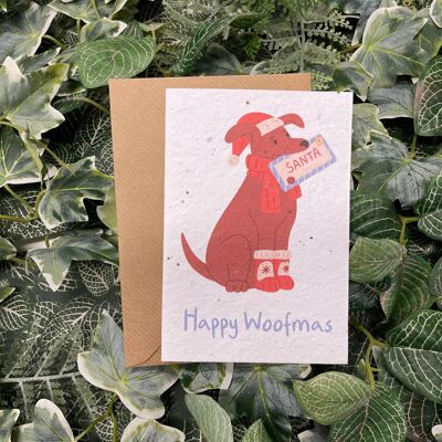 Christmas woofmas plantable card