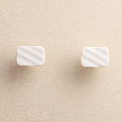 Boutons de tiroir rectangulaires en marbre blanc Eesha