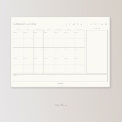 Perpetual Monthly Planner Notepad
