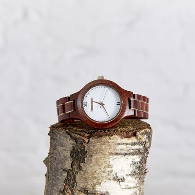 The Magnolia - Montre en bois végétalienne faite à la main pour femme