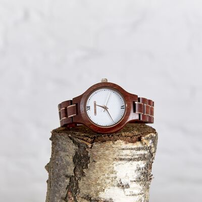 The Magnolia - Reloj de madera vegano hecho a mano para mujer