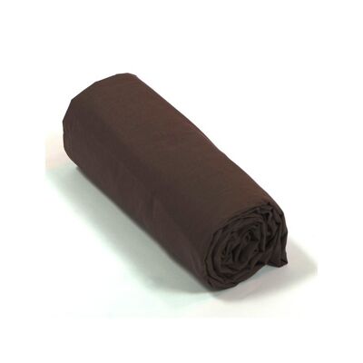 Drap housse Percale 140x190 Chocolat