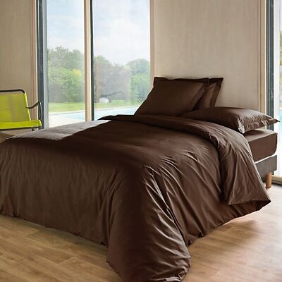 Housse de couette Percale 240x260 Chocolat