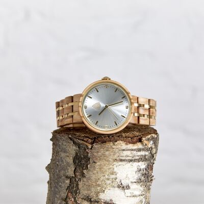 Die Teakholzuhr – handgefertigte Uhr aus veganem Holz