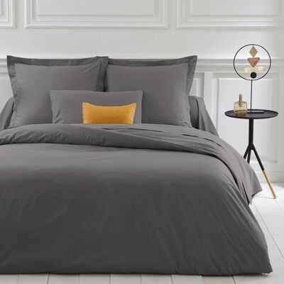 Lot de 2 taies d'oreiller Percale 50x70 Anthracite