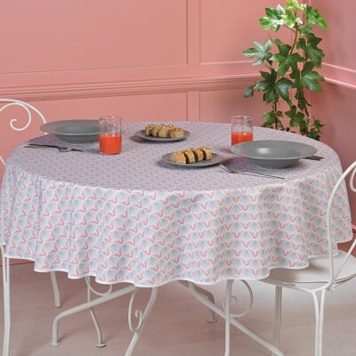 Nappe imprimée Marine blanc Ronde 160cm