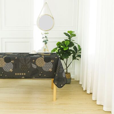 Nappe imprimée Vickie Anthracite Rect 145x200