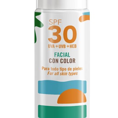 Crema solar facial hidratante con color SPF30 BIO&VEGAN