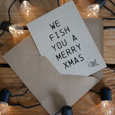 Weihnachtskarte "We fish you a merry Christmas"