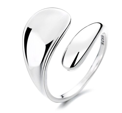S925 sterling silver open ring with irregular surface