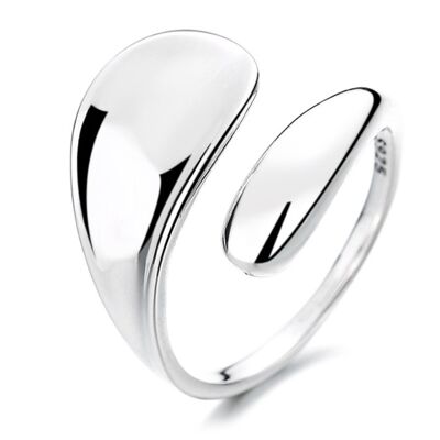 S925 sterling silver open ring with irregular surface