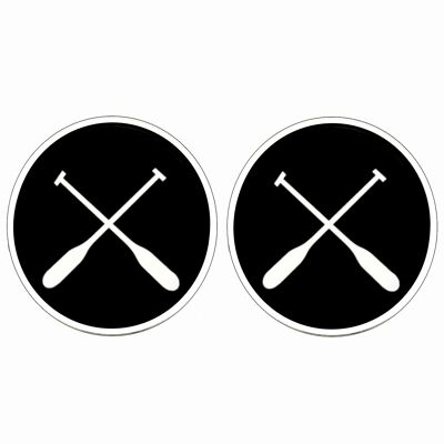 Crossed Oars Cufflinks - Black and White