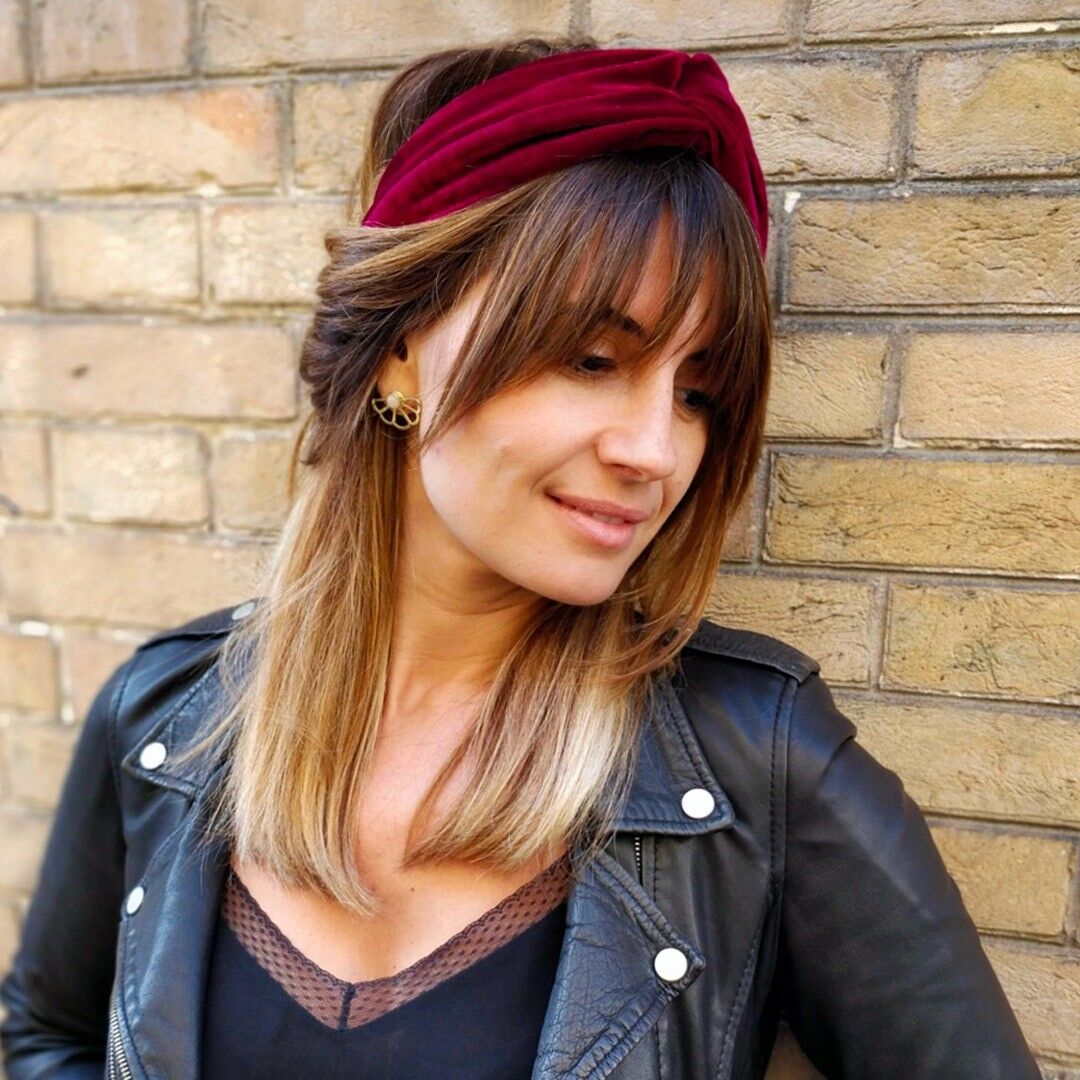 Headband GRENAT / velours bordeaux