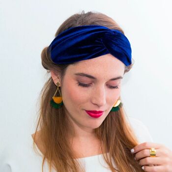 Headband SAPHIR / velours bleu marine 3