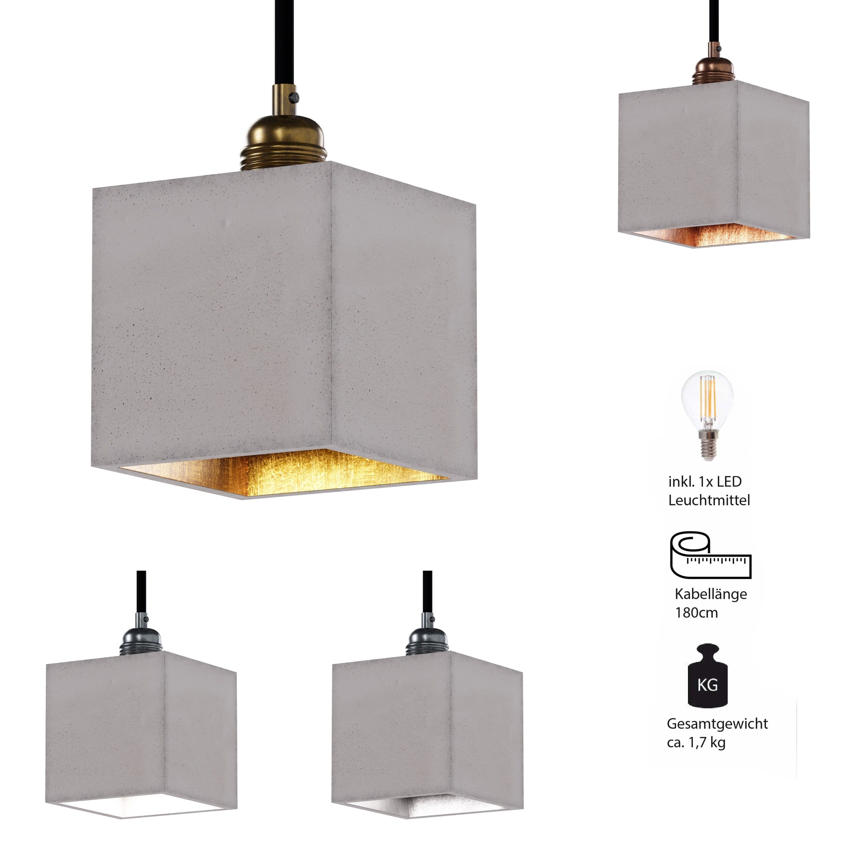 Betoniq Concrete Pendant Light "Sunna" Hängeleuchte E27