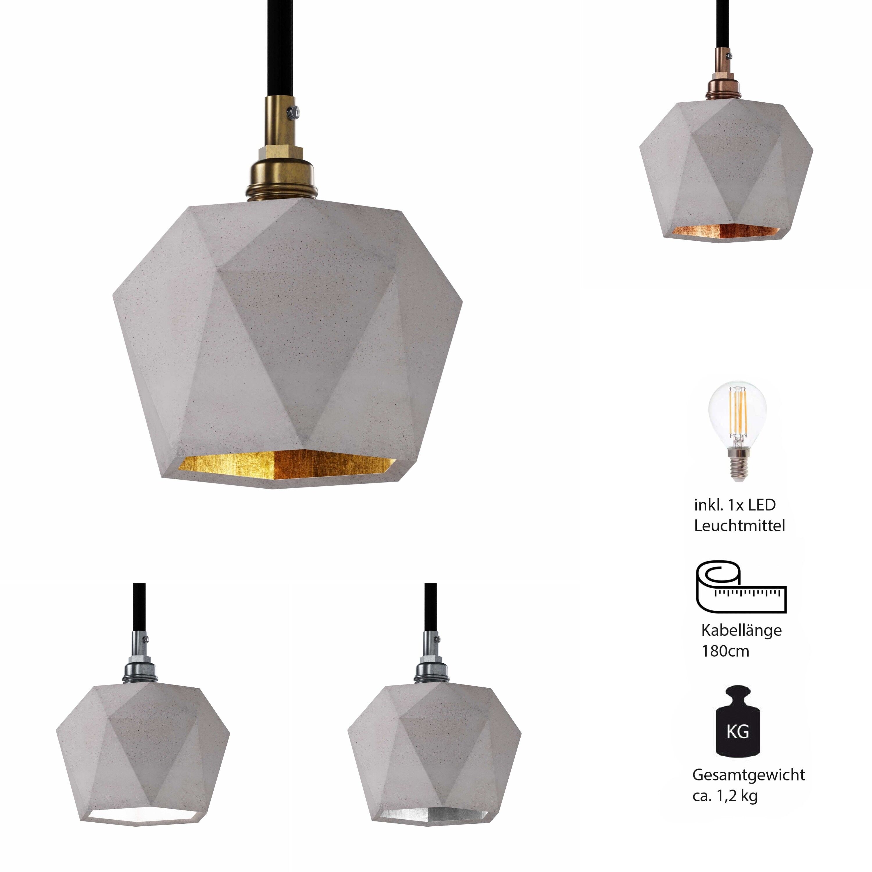 Betoniq Concrete Pendant Light "Solea" Hängeleuchte E14
