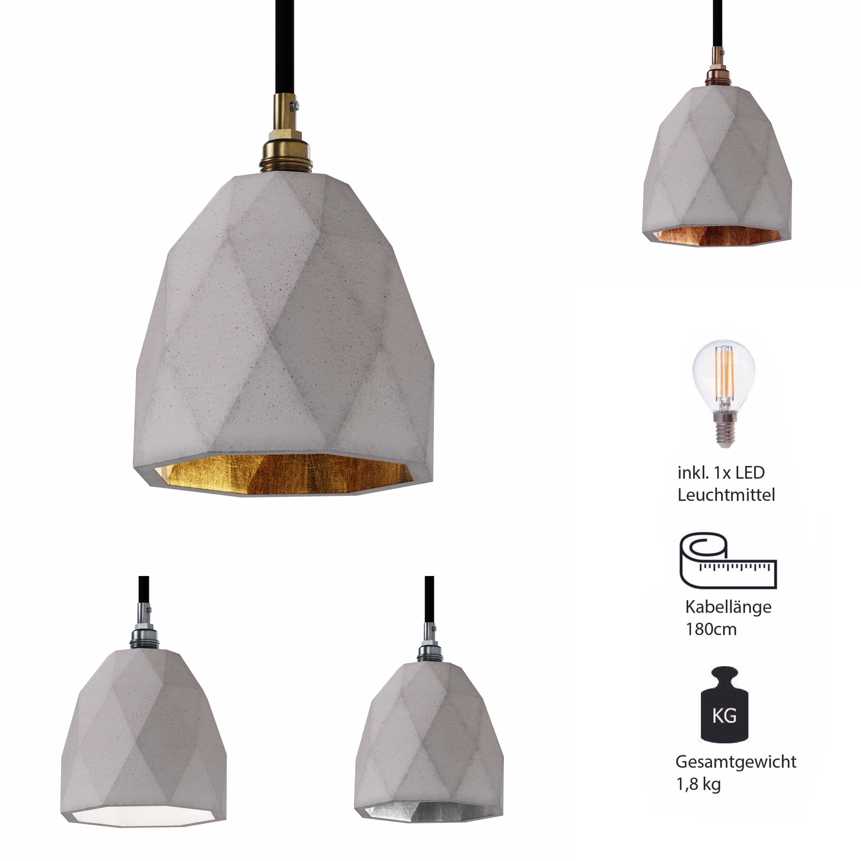 Betoniq Concrete Pendant Light "Helia" Hängeleuchte E14