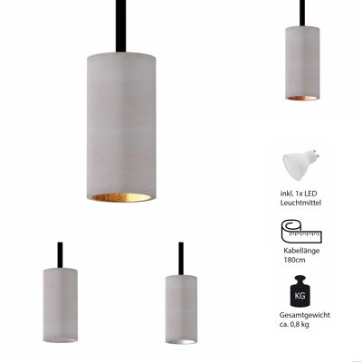 Betoniq Concrete Pendant Light "Nara13" Hängeleuchte GU10