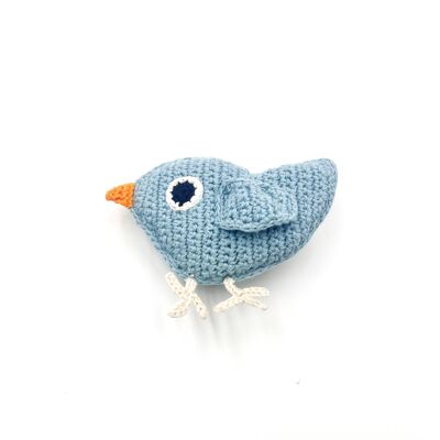 Babyspielzeug Kleine Vogelrassel-Entenei blau