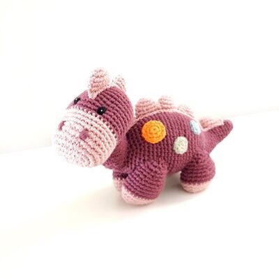 Sonajero de dinosaurio de juguete para bebé-steggi soft violeta