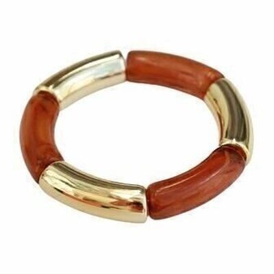 Bracelet penne or marron