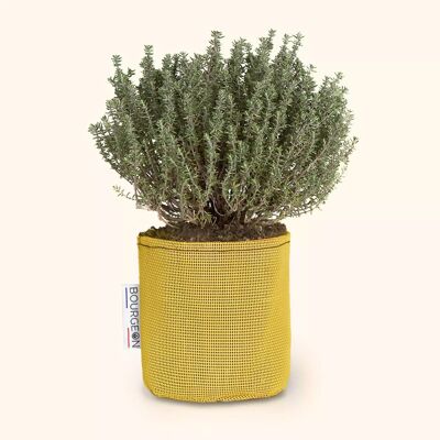 Planting bag in breathable tri-textile Ø12cm - Yellow