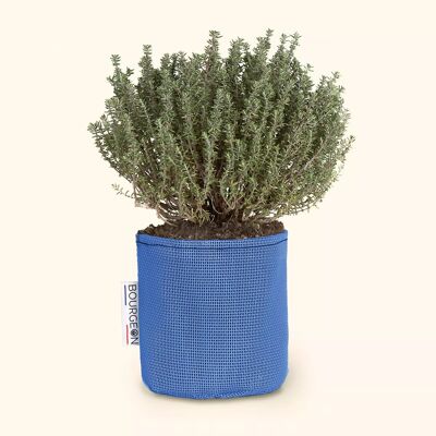 Planting bag in breathable tri-textile Ø12cm - Blue