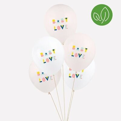 5 Balloons: nude baby shower
