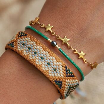 Bracelet Miyuki pierre verte 5