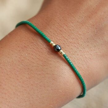 Bracelet Miyuki pierre verte 6