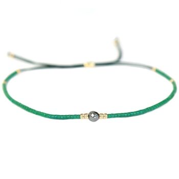 Bracelet Miyuki pierre verte 1