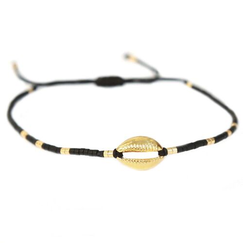 Miyuki armband black gold shell