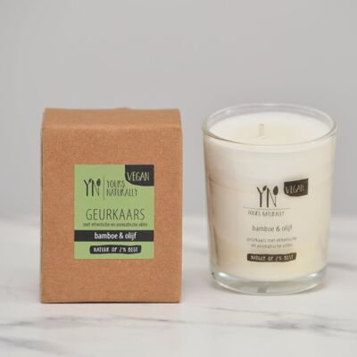 votive scented candle - bamboo & olive