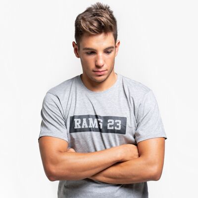 Graues Herren-T-Shirt mit rechteckigem Aufdruck Rams 23-Grau/Schwarz