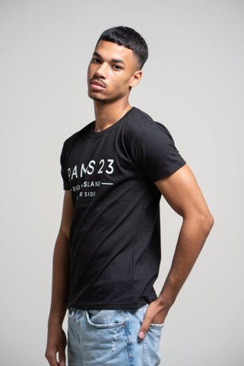 T-shirt homme noir avec RHODE ISLAND Rams 23-Black Print 2