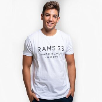 T-shirt homme blanc avec imprimé RHODE ISLAND Rams 23-White 1