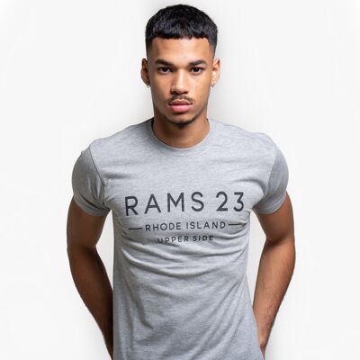 Gray men's T-shirt with RHODE ISLAND Rams 23 Print-Grey