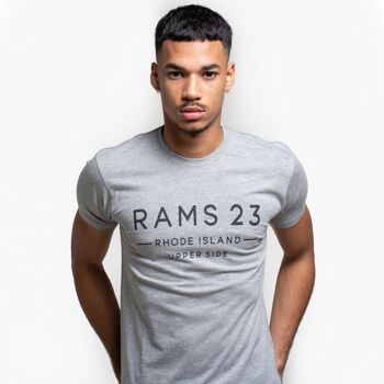 T-shirt homme gris avec imprimé RHODE ISLAND Rams 23-Gris 1