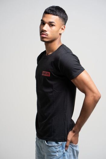 T-shirt Homme Noir Imprimé Petits Béliers Rectangulaires 23-Black/Red 2