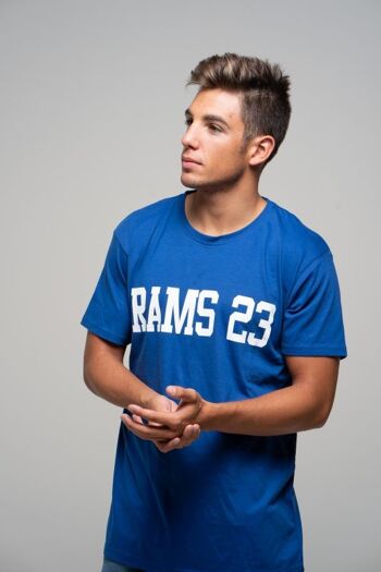 T-shirt homme bleu avec imprimé Rams 23 Large Logo-Blue 3