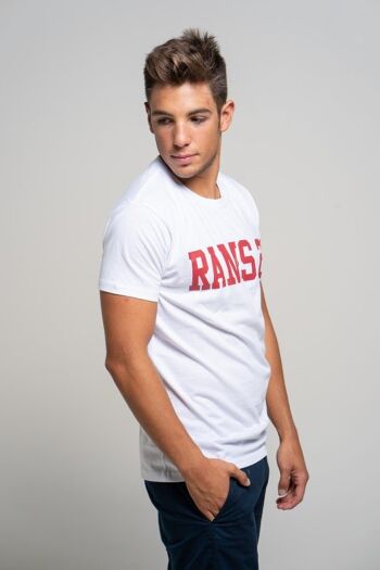 T-shirt blanc pour homme avec imprimé grand logo Rams 23 - Blanc/rouge 2