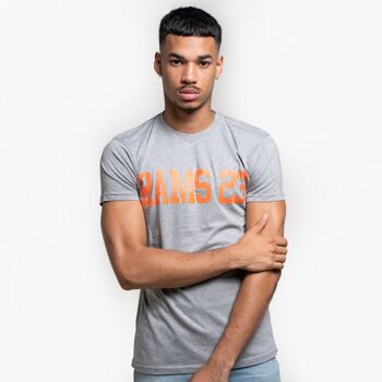 T-shirt homme gris avec imprimé Rams 23 Large Logo-Grey 1