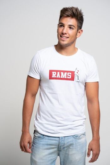T-shirt homme blanc avec imprimé Rams 23 Love&Luck-Blanc 2
