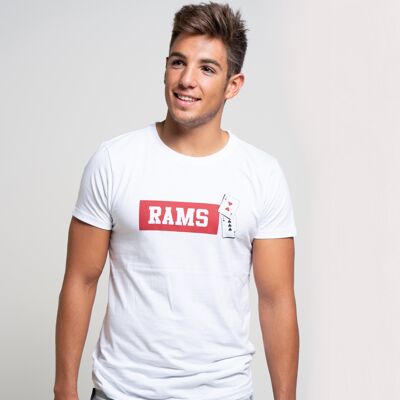 Weißes Herren-T-Shirt mit Aufdruck Rams 23 Love&Luck-Weiß