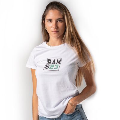 T-shirt da donna Rams 23 Square lunga bianca
